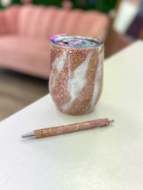 Marbled Wine Cup & Pen