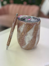Marbled Wine Cup & Pen