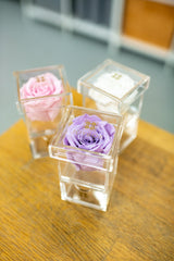 Everlasting Single Rose- Acrylic Box  with drawer (choose color)