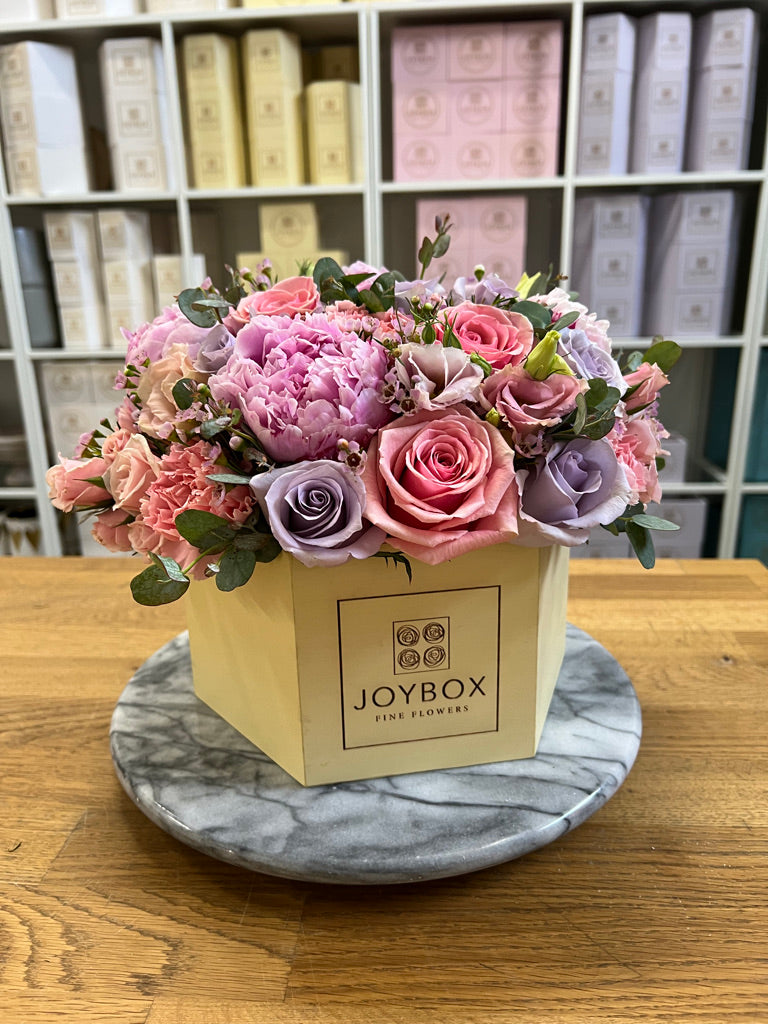 Signature Medium Wooden Hex JoyBox Joy Box Flowers